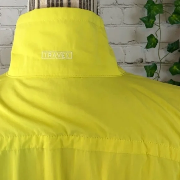 Eddie Bauer Travex Bright Yellow Nylon Rain Travel Jacket Women's Large L EUC - Picture 6 of 8
